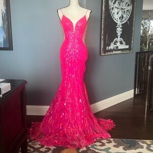 Amarra Pink sequin prom dress